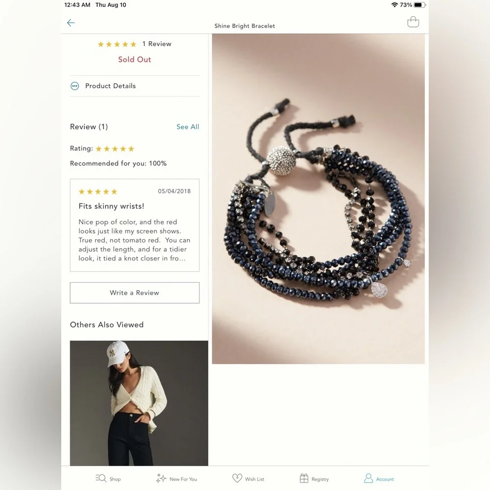 Anthropologie Shine Bright Beaded Bracelets  NWT. Red and Black - Picture 4 of 8